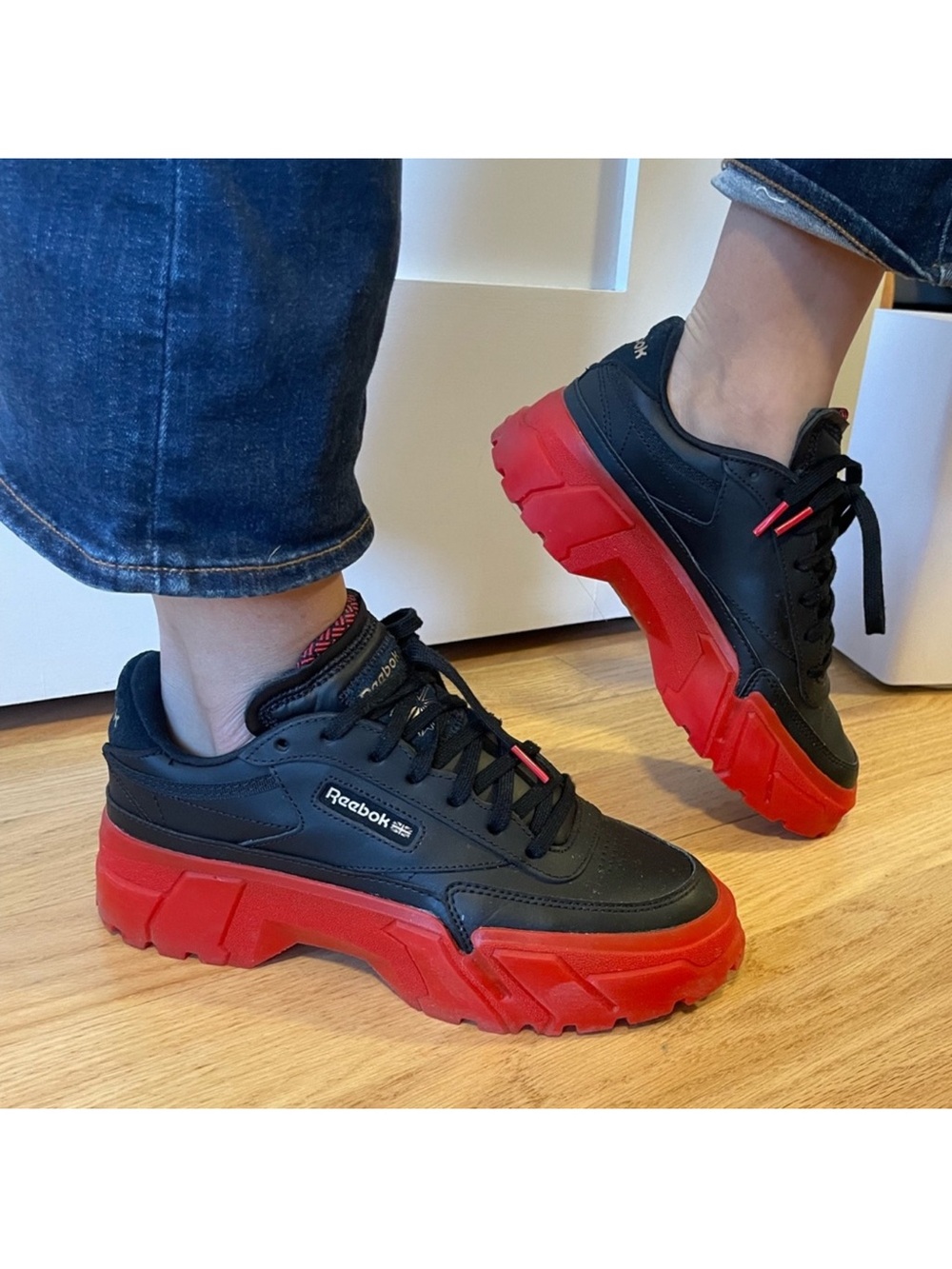 Reebok Unisex Club C Cardi B platform sneakers